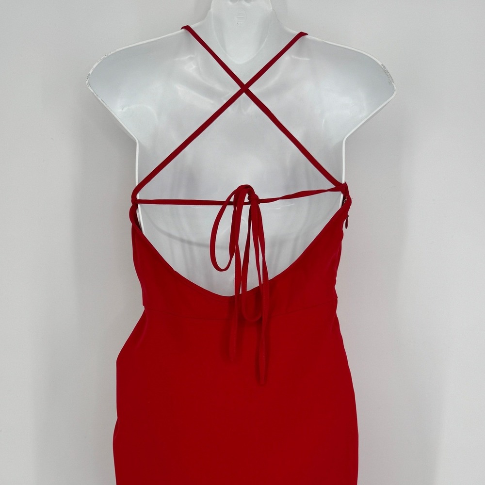 Amanda Uprichard Jasalina Halter Mini Dress Small Red Cocktail Party Date Night - Picture 8 of 11